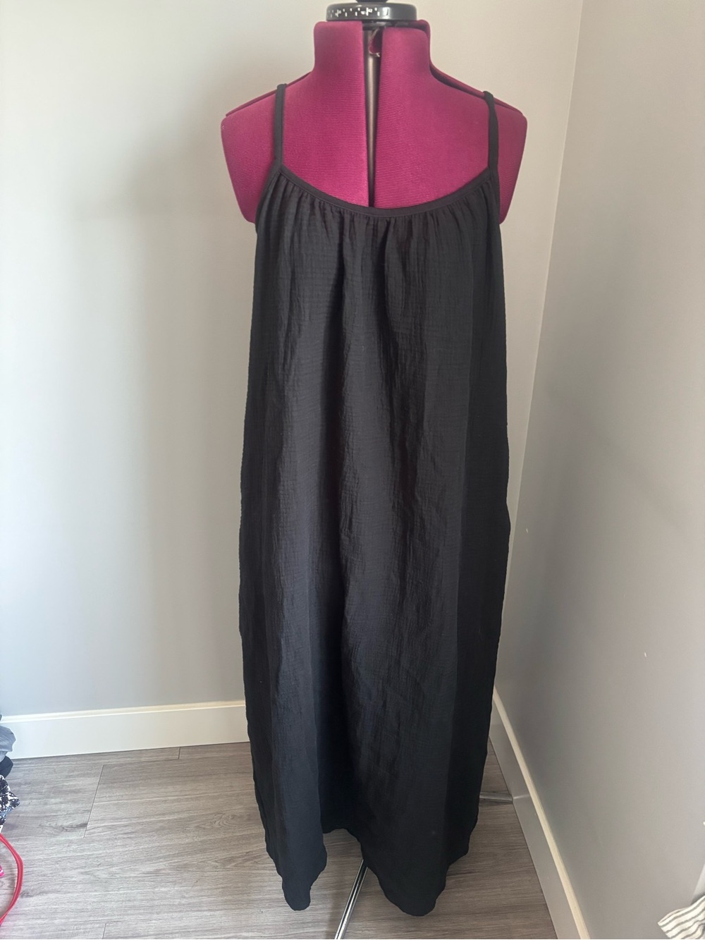 Sol Angeles Black Cotton Dress. Fits loose